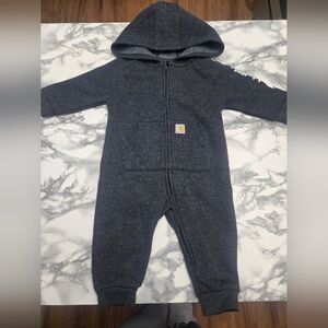 Carhartt Kids Charcoal Heather Hooded Zip One-Piece